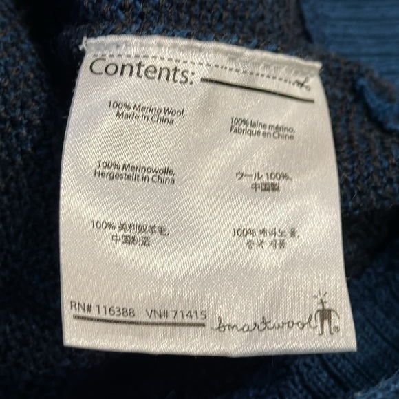 Smartwool sz M blue merino long sleeve Men's Sweater great pre owned condition - Picture 5 of 6